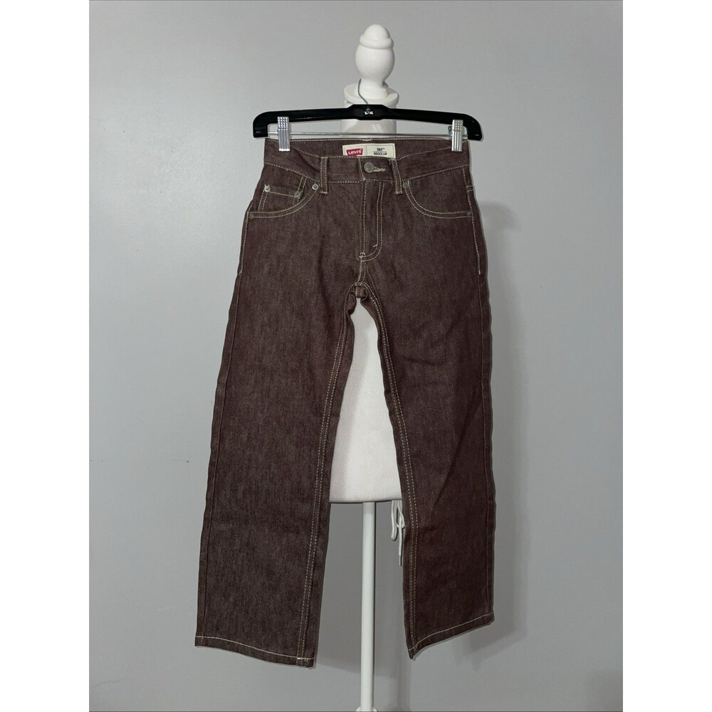 Levi's 505 Girls Jeans 8REG Brown Chocolate Denim Regular 24x22 Y2K Minimal